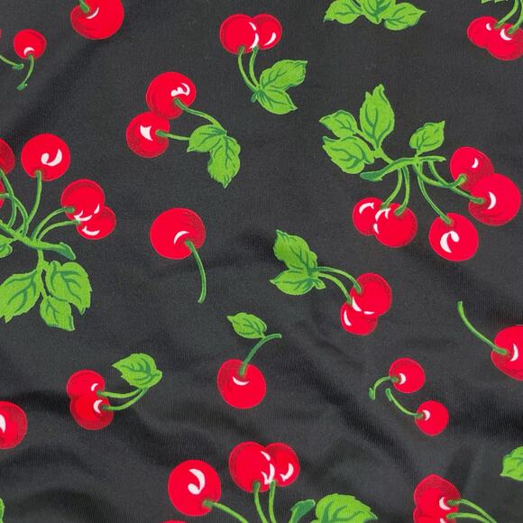 Pinup Couture Swimsuit Cherries Cherry Red Black Retro Vintage Halter Style XS - Picture 3 of 10